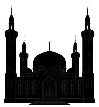Silhouette of mosque Stock Illustration