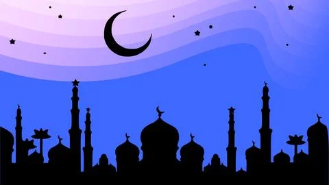 Silhouette of mosque Stock Illustration