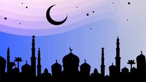 Silhouette of mosque Stock Illustration
