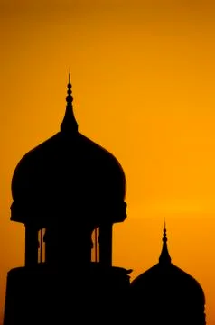 Silhouette of a mosque. Stock Photos