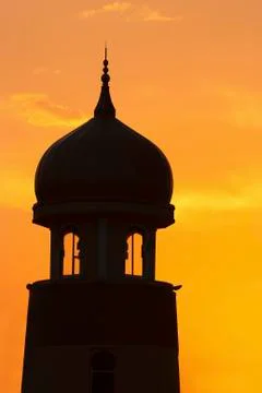 Silhouette of a mosque Stock Photos
