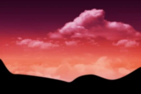 Silhouette mountain against dramatic moving sky 스톡 일러스트