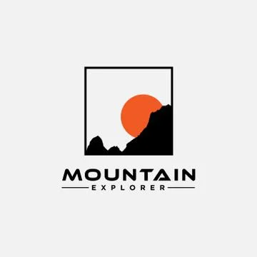 Silhouette mountain icon Stock Illustration