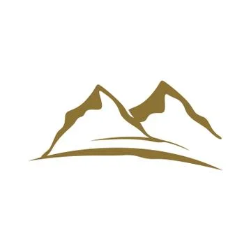Silhouette of Mountain logo simple vector for outdoor symbol Stock Illustration