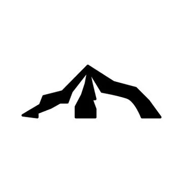 Silhouette of a mountain with one peak Stock Illustration