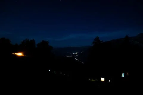 The silhouette of a mountain Stock Photos
