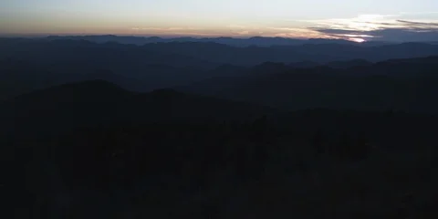 Silhouette mountain ranges at sunset Stock Footage 103401487