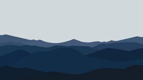 Silhouette mountains background Stock Illustration