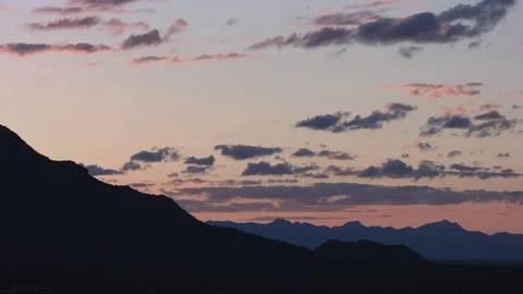 Silhouette Mountains At Sunset With Light Clouds Arizona Stock Footage 87152087
