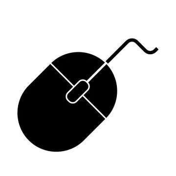 Silhouette mouse computer device office Stock Illustration