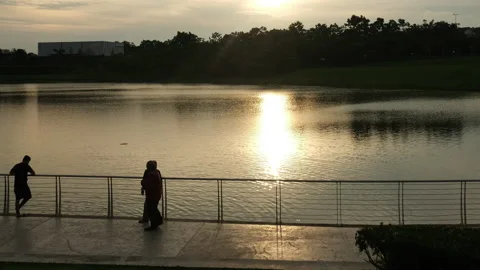 Silhouette Moving people Stock Footage 202760894