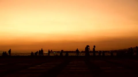 Silhouette ocean side   " Think Different " Stock Footage 8601939