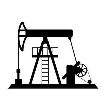 Silhouette of oil pump Stock Illustration