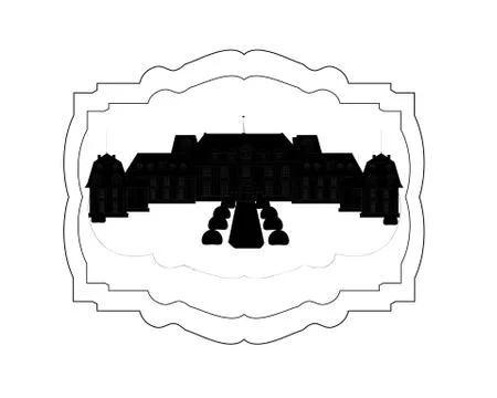 Silhouette of the old lock on a black background vector Stock Illustration