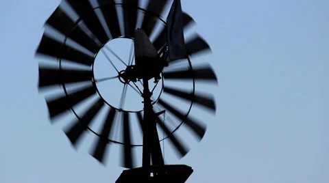 Silhouette of an old windmill in the evening sky Video stock 40877861