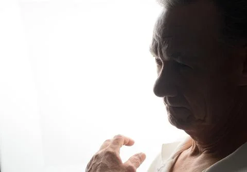 Silhouette of Older Man Stock Photos
