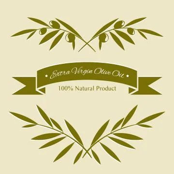 Silhouette olive branches Stock Illustration