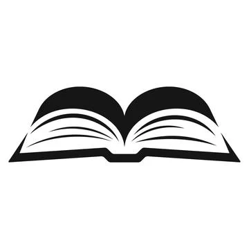 Silhouette of an open book pages binding 库存插图