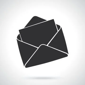 Silhouette of opened envelope Stock Illustration