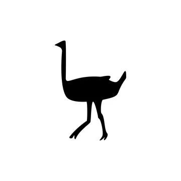 Silhouette of an ostrich icon. Element of animals icon for mobile concept and Stock Illustration