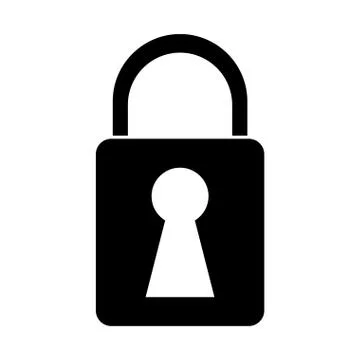 Silhouette padlock lock secure digital Stock-Illustration