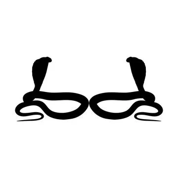 Silhouette of the Pair of the Cobra Snake Stock Illustration