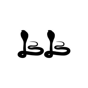 Silhouette of the Pair of the Cobra Snake Stock Illustration