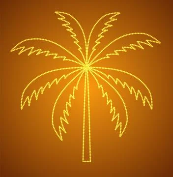 Silhouette of Palm Tree. Vector illustration 스톡 일러스트
