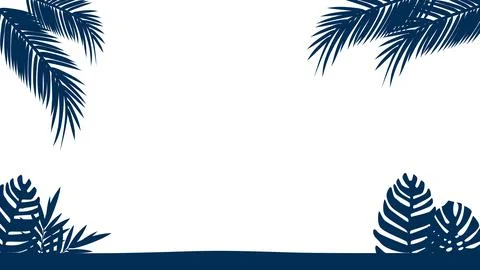 Silhouette of palm trees and beach background. For traveling during the holid Stock Illustration