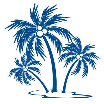 Silhouette Palm trees Stock Illustration