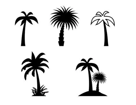 Silhouette of Palm Trees. Vector Illustration Illustrazione stock