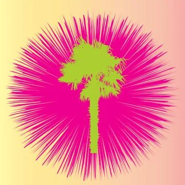 Silhouette of Palm Trees. Vector Illustration Illustrazione stock