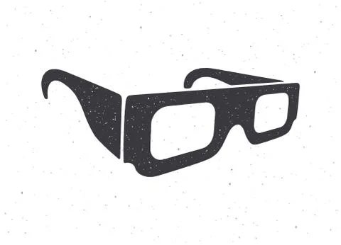 Silhouette of paper 3d glasses isometric view. Vector illustration. Stock Illustration