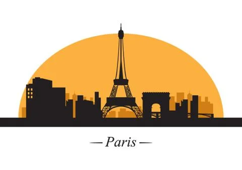 Silhouette Of Paris Illustrazione stock