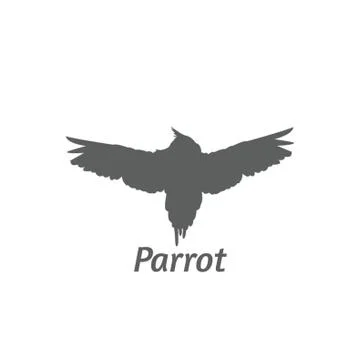 Silhouette of a parrot Stock Illustration