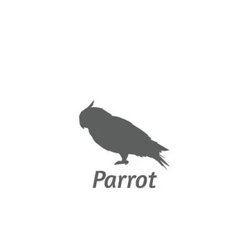 Silhouette of A Parrot イラスト素材