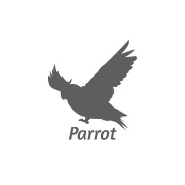Silhouette of A Parrot Stock Illustration
