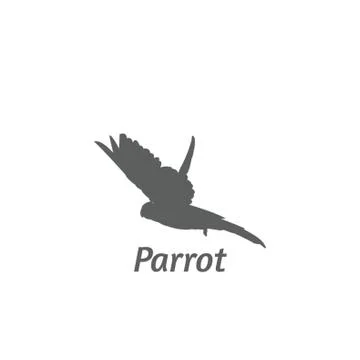 Silhouette of A Parrot Stock Illustration