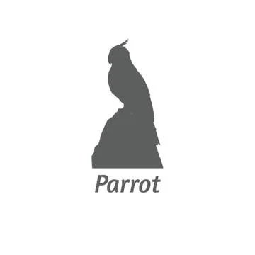 Silhouette of A Parrot Stock Illustration