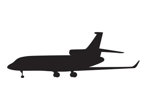 The silhouette of a passenger plane. Stock Illustration