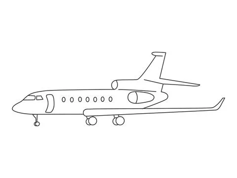 The silhouette of a passenger plane Stock Illustration