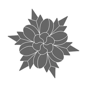 Silhouette pattern design in the form of a flower, scrapbooking, impression, Illustration