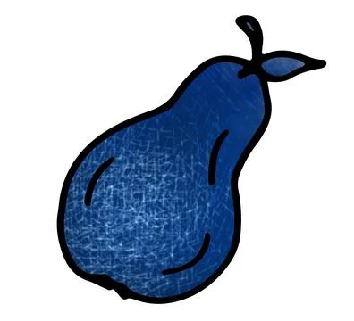Silhouette pear with blue background Stock Illustration