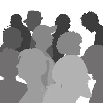 Silhouette of people Stock Illustration