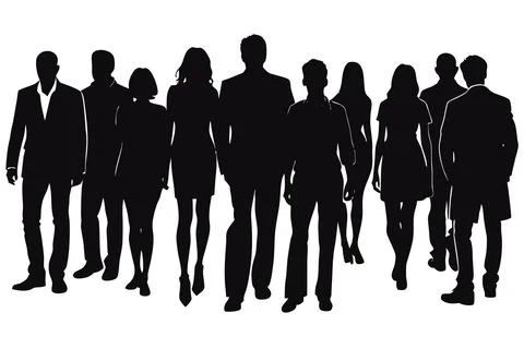 Silhouette people Stock Illustration