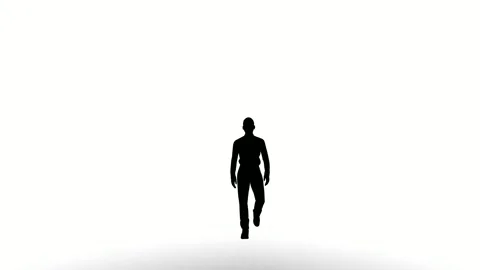 silhouette people walk on white backgrou... | Stock Video | Pond5