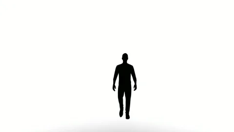 silhouette people walk on white backgrou... | Stock Video | Pond5
