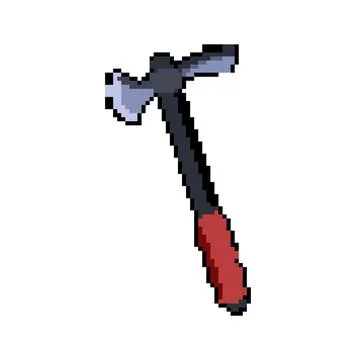 Silhouette pickaxe pixel art vector illustration Stock Illustration