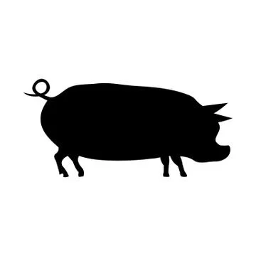 Silhouette of a pig. Stock Illustration