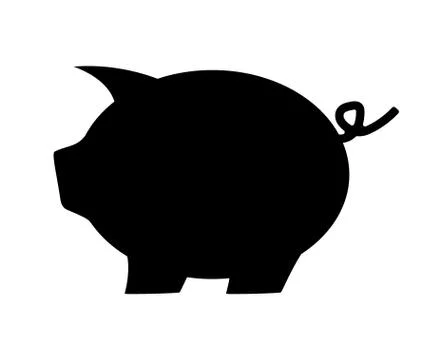 Silhouette of a pig. Stock Illustration
